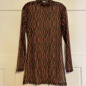 Zebra mesh dress